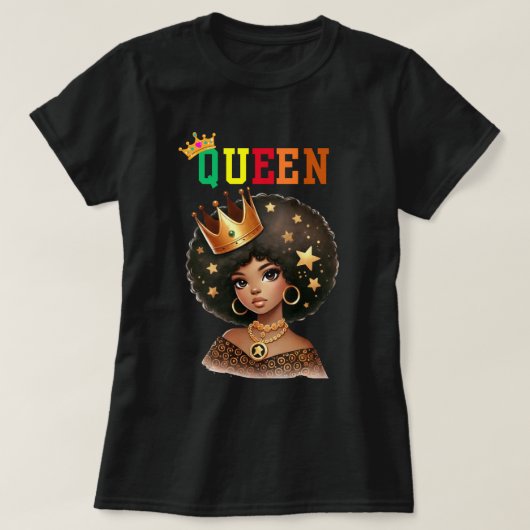 ヌビアの女王:ロイヤルティ ウィメンズTシャツ Tシャツ (デザイン正面)