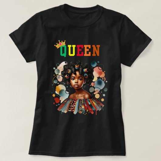 ヌビアの女王: 信じる女性のTシャツ Tシャツ (デザイン正面)