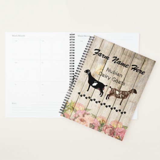 ヌビアパーソナライズされた乳製ヤギファーム プランナー手帳 (ディスプレー)