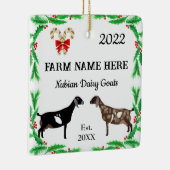 ヌビアパーソナライズされた酪農ヤギ農場クリスマス セラミックオーナメント (右)