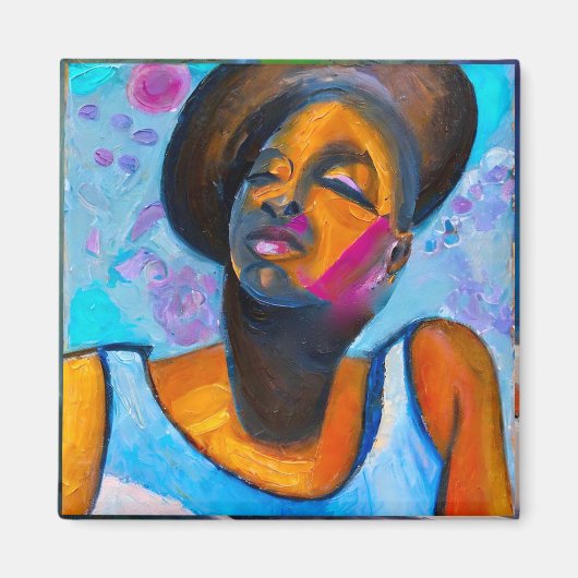 ヌビアプリンセス強力な黒人女性 マグネット (正面)