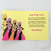 ヌビアンウーマンアートアフリカンアメリカン誕生日カード カード (内部)