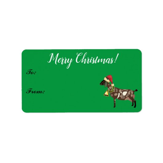 ヌビアンデイリーヤギのクリスマスプレゼントラベル ラベル (正面)