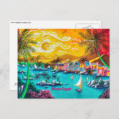 ヌビアンビレッジアスワンエジプト旅行ポップ・アートのアートハガキ ポストカード (正面/裏面)
