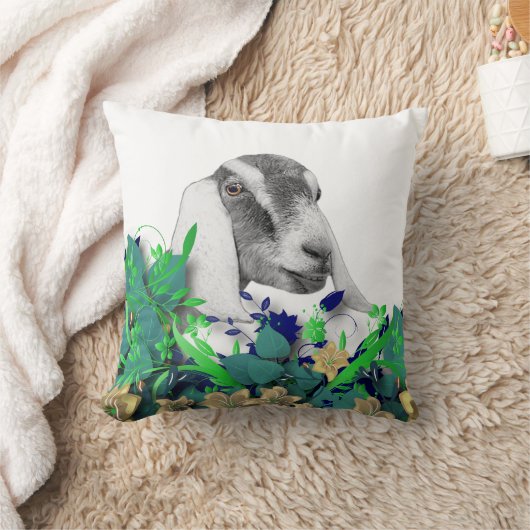 ヌビアンヤギのスケッチ群の名前ヤギ枕 クッション (ブランケット)