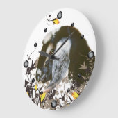 ヌビアンヤギポートレート絵を描のフローラウォールクロック ラージ壁時計 (傾斜)