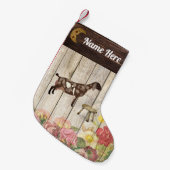 ヌビアン乳パーソナライズされた製ヤギ農場 スモールクリスマスストッキング (正面 (吊り時))