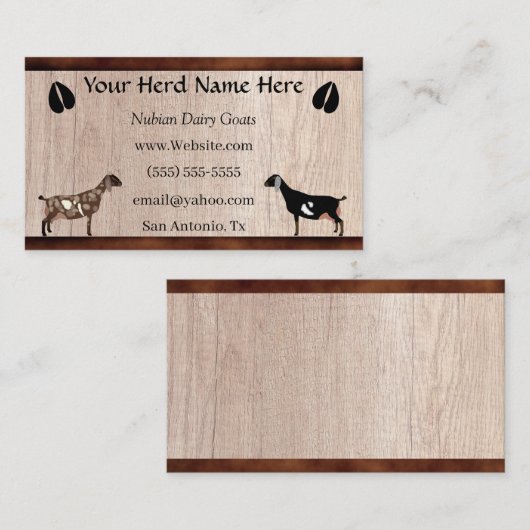 ヌビアン酪農山羊 名刺 (正面/裏面)