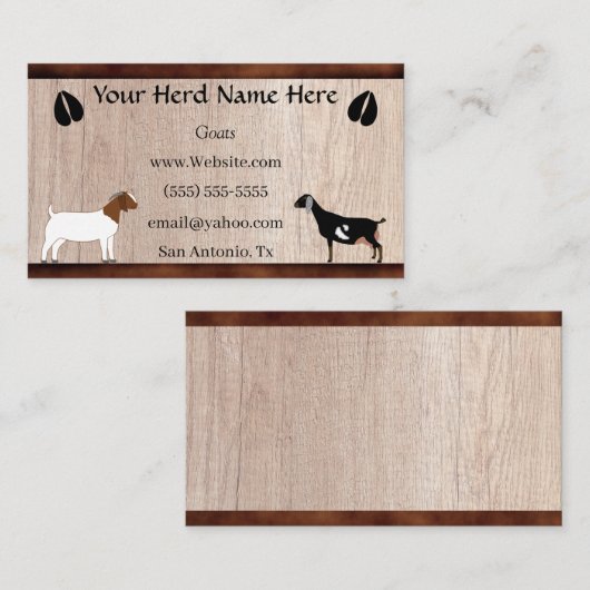 ヌビアン&ボーアヤギ名刺 名刺 (正面/裏面)