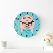 ヌビア乳製ヤギファームウッダーラージクロック ラージ壁時計 (ホーム)