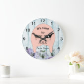 ヌビア乳製ヤギファームウッダーラージクロック ラージ壁時計 (ホーム)