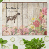 ヌビパーソナライズされたアの乳ヤギキッチンタオル キッチンタオル (折り畳み)