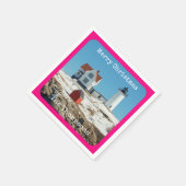 ヌブルメリークリスマスファミリーライトハウス スタンダードカクテルナプキン (角)