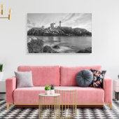 ヌブルライトハウスブラックアンドホワイト キャンバスプリント (インサイチュ (リビング))