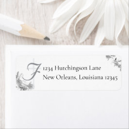 ヌプタル結婚ユニティのモノグラムの差出人住所 ラベル