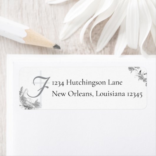 ヌプタル結婚ユニティのモノグラムの差出人住所 ラベル (インサイチュ)