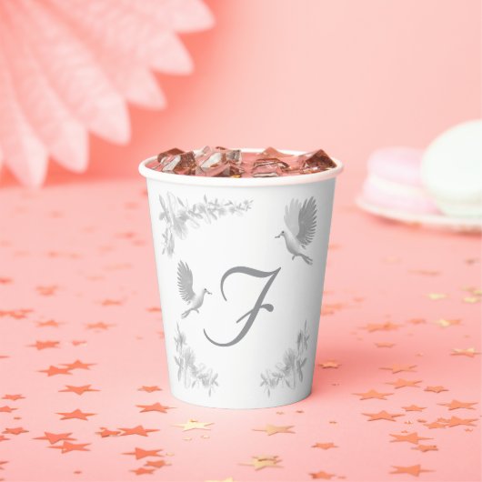 ヌプタル統一モノグラムのウェディングシャワー 紙コップ (インサイチュ)