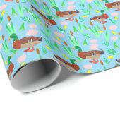 ヌマガモの沼のパターン ラッピングペーパー (ロールコーナー)