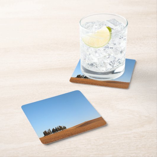 ヌマスギのコースターとのタスカニーの景色 スクエアペーパーコースター (インサイチュ)