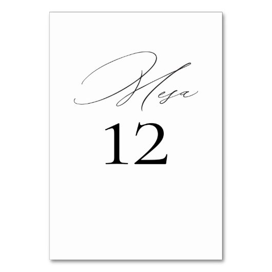 ヌメロデメサボダエレガンテカリグラフィア テーブルナンバー (正面)