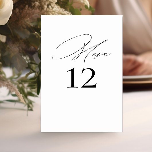 ヌメロデメサボダエレガンテカリグラフィア テーブルナンバー