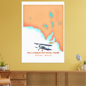 ヌラーバー国立公園オーストラリアの地図 キャンバスプリント (インサイチュ (リビング))