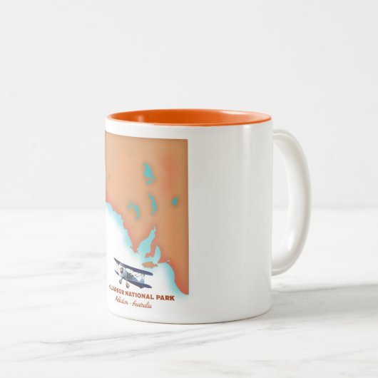 ヌラーバー国立公園オーストラリアの地図 ツートーンマグカップ (正面右)
