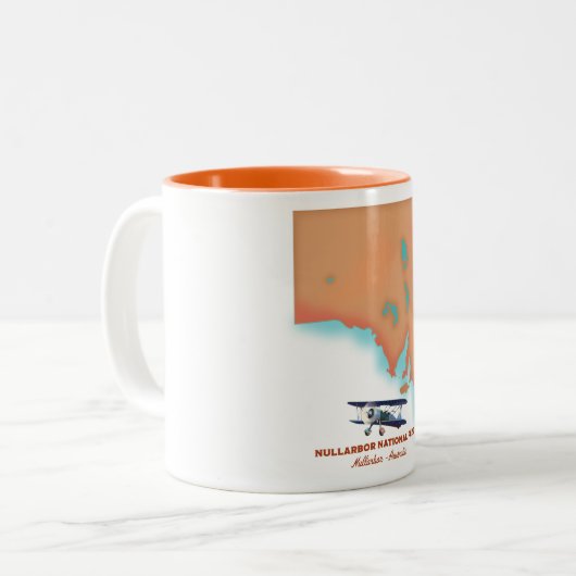 ヌラーバー国立公園オーストラリアの地図 ツートーンマグカップ (正面左)