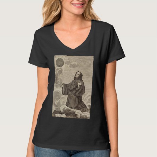 ヌルシアの聖ベネディクト　修道主義の父 Tシャツ (正面)