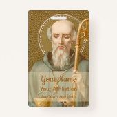 ヌルシアの聖ベネディクト(JM 07;スタイル1) バッジ (裏面)