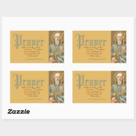 ヌルシアの聖ベネディクト(JM 07;祈りの言葉引用文) 長方形シール