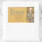 ヌルシアの聖ベネディクト(JM 07;祈りの言葉引用文) 長方形シール (バッグ)