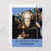 ヌルシアカードの聖ベネディクト ポストカード (正面/裏面)