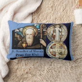 ヌルシアカードの聖ベネディクト ランバークッション (ブランケット)