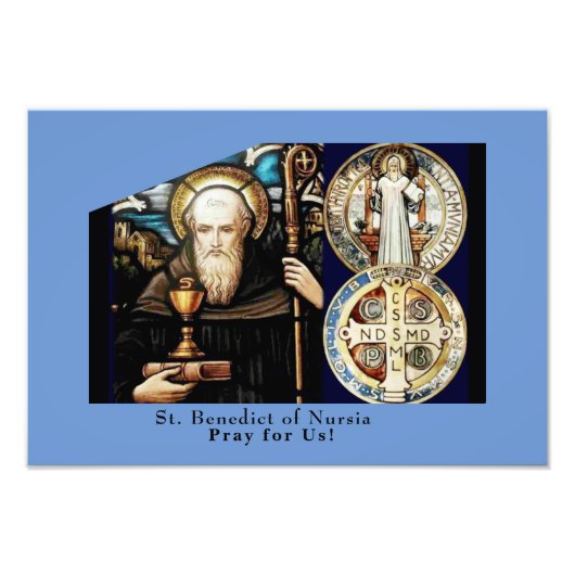 ヌルシア聖ベネディクト フォトプリント            (正面)