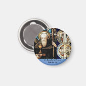 ヌルシア聖ベネディクト マグネット (正面/裏面)