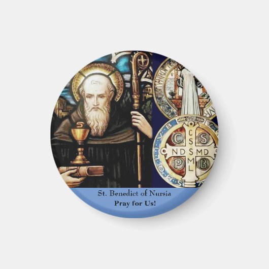 ヌルシア聖ベネディクト マグネット (正面)