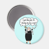 ヌンおもしろいカー得ド"仕事！" （ゲイル・ガベル） マグネット (正面/裏面)