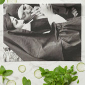 ヌンス喫煙ヴィンテージ写真 キッチンタオル (折り畳み)