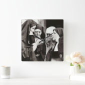 ヌンス喫煙ヴィンテージ写真 スクエア壁時計 (ホーム)