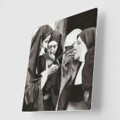 ヌンス喫煙ヴィンテージ写真 スクエア壁時計 (傾斜)