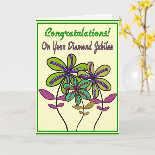 ヌンズダイヤモンドジュビリー75年目のサービス カード (黄色い花)