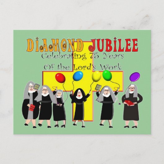 ヌンズダイヤモンドジュビリー75年目のサービス ポストカード (正面)