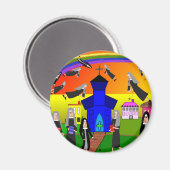 ヌンズ飛んでいるヌンズお洒落アート マグネット (正面/裏面)