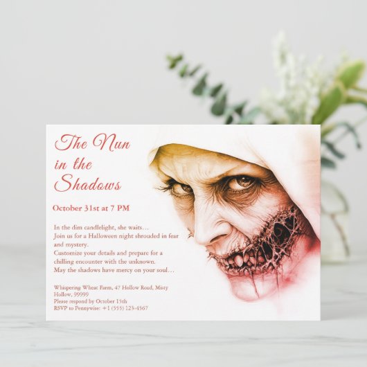 ヌン不気味ハロウィーン招待状の難しい宗教 招待状 (スタンド正面)