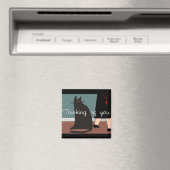 ヌン考えるズ「お前の」カード&ギフトキャットデザイン マグネット (インサイチュ (食洗機))