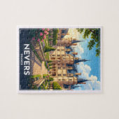 ヌヴェール フランス シャトー ビンテージ 旅行 ジグソーパズル (横)