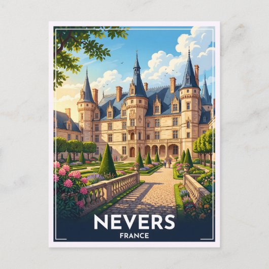 ヌヴェール フランス シャトー ヴィンテージ 旅行 ポストカード (正面)