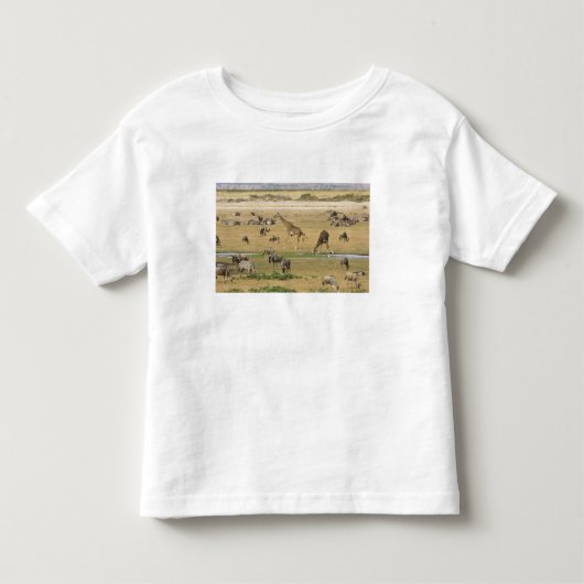 ヌーとシマウマとキリン トドラーTシャツ (正面)