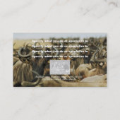 ヌーのヌーのケニヤのサファリのプロフィールはカスタムを梳きます 名刺 (裏面)